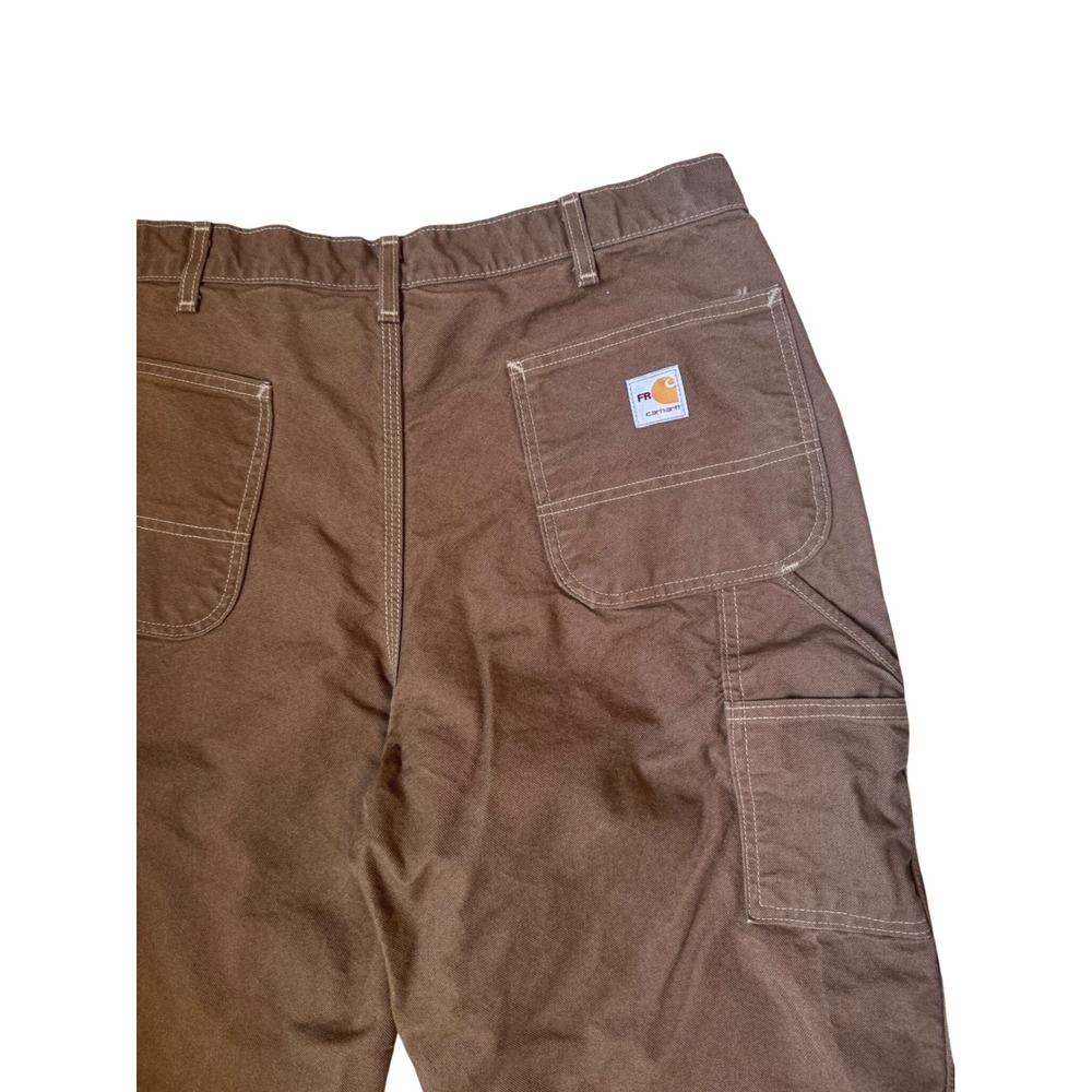 Carhartt FR Flame Resistant Work Pants Mens 36x34 Brown Carpenter CAT 2 - Picture 7 of 9
